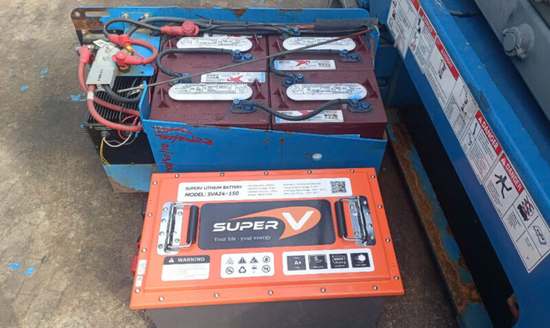 Một số ứng dụng của pin Lithium với xe nâng người 