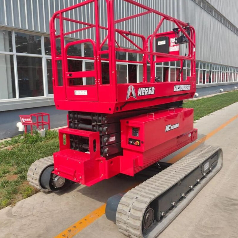 Xe nâng người 10m được thiết kế với kích thước nhỏ gọn, dễ dàng di chuyển trong không gian chật hẹp 